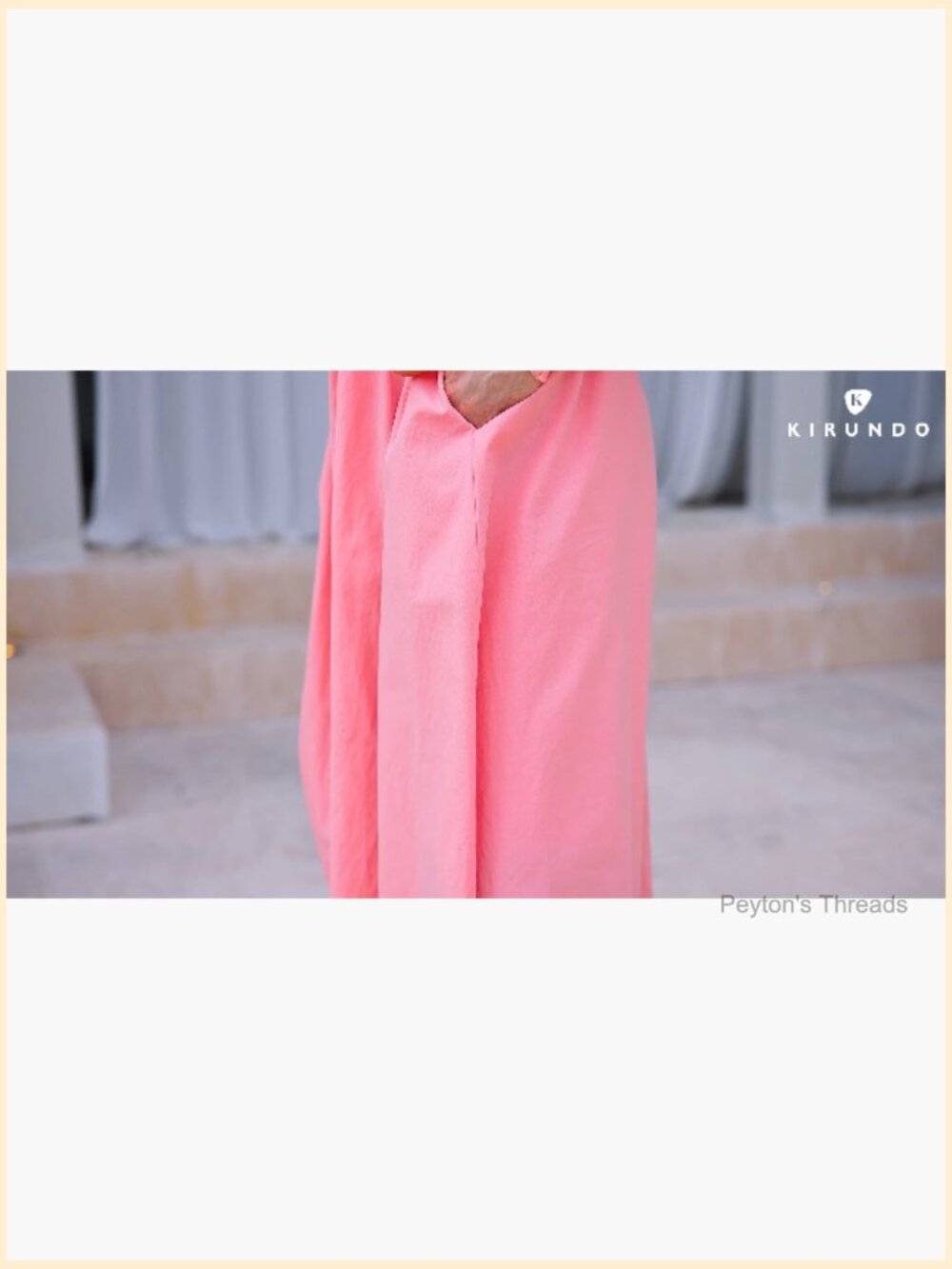 Casual Long Sleeve Midi Dress with Pockets Flowy A-Line - Picture 6 of 7